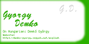 gyorgy demko business card