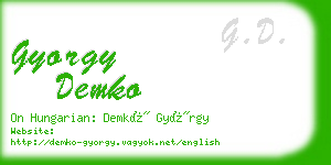 gyorgy demko business card